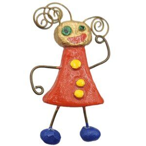 Happy Fingers Vintage Girl Pin, Signed